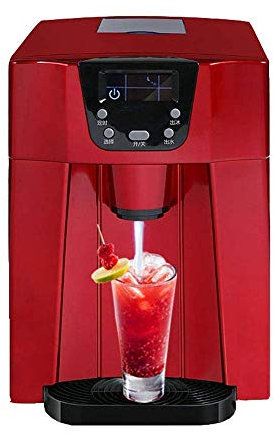 Fabbricatore di Ghiaccio Elettrico Automatico, 2 in 1 Proiettile di Ghiaccio e Acqua Ghiacciata Blocco Rotondo Macchina per la Produzione di Cubetti di Ghiaccio Distributore di Bevande Fontana, 15