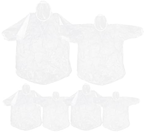DEARMAMY 1set Disposable Rain Ponchos with Drawstring Hood Transparent Emergency Raincoats for Adults and Boys and Girls Lightweight Portable for Outdoor Travel Adult
