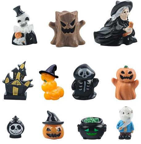 Ornamenti Miniatura Di Halloween, Halloween Mini Ornamenti In Resina, Decorazione In Resina Di Halloween Zucca Fantasma Strega Mietitrice, Per Giardino Bonsai Globi Di Neve Decorazione Da Tavolo