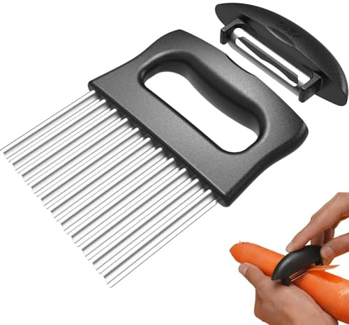 Wellenschneider für Gemüse – Küchen-Edelstahl-Knisterschneider – Küchen-Wellen-Kartoffelschneider, Knisterschäl-Schneidewerkzeug, Zerkleinerer, Schneider für Gemüse, Kartoffelfrüchte