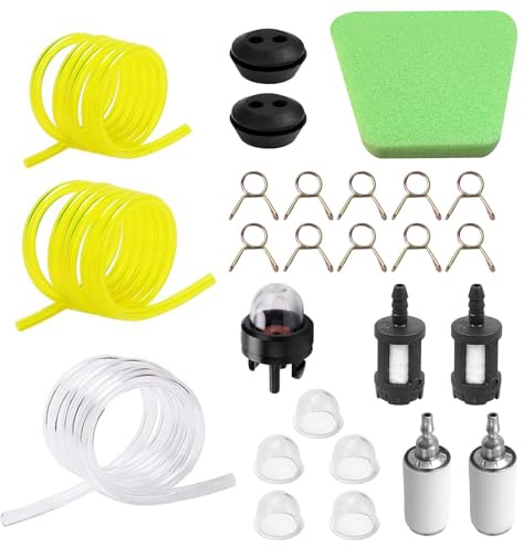 TAIHOBO Bensinslang set, 26 delar gräsklippare kit, universellt bensinfilterkit, bränsleslang (innerdiameter: 3 mm/2,5 mm/2 mm) bensinslang för gräsklippare och bensingrästrimmer