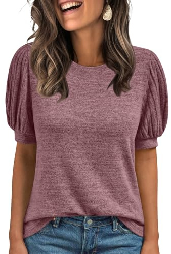 AUTOMET Womens Tops Summer Sweater Spring Tunic Dressy Casual Blouses Business Cute Trendy Short Sleeve Shirt 2026 Wine L