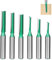 Set 6 Pezzi Frese per Legno a Doppio Flauto, Gambo 8mm per Scanalature Dritte - Fresatrice Verticale,Banco Fresa,per Legno Duro/MDF/Compensato,Accessori Professionali Fai Da Te