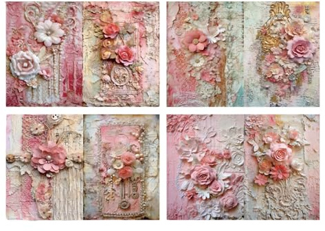 8 Feuilles Une Album De Papier 5 Fleurs Décoratif Pour Le Scrapbooking Journalisation Artisanat Project Création Scrapbook Décoratif Pour Photo