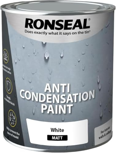 UHR Anti Condensation Paint, White Matt, Smooth, Hardwearing, And Easy To Clean, Long-Lasting, Anti-Damp Paint Solution for Walls & Ceilings, 750ml