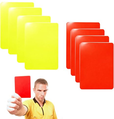 BOBITALK 8 carte da calcio, carte professionali per arbitri rosso e giallo