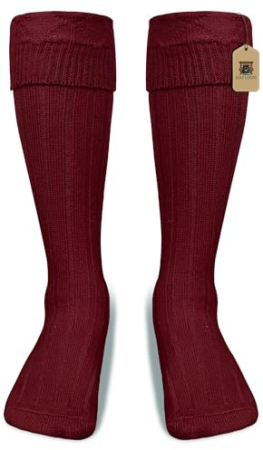 Kilt Hose for Men, Traditional Scottish Socks for Kilts, Ribbed/Bubble Knee High Highland Hose, Wear with Hose Flashes, Highland Wear Accessories