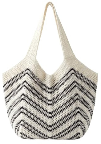 viiotu Beach Bags for Women Large Beach Tote Bag Summer Crochet Straw Woven Boho Holiday Shoulder Handbag