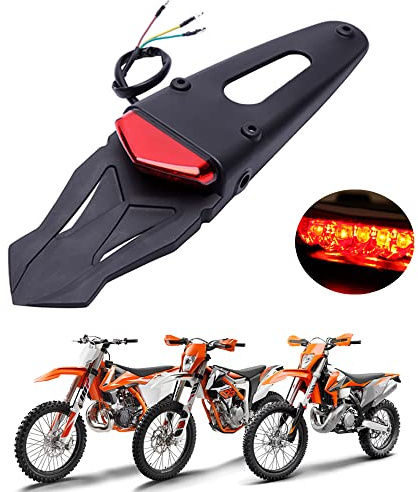 DREAMIZER Motocicleta LED Luz trasera Luz de freno Guardabarros trasero con soporte Lámpara para Todoterreno SMR 690 CR EXC WRF 250 450 125SX XR DRZ KLX KMX WR125