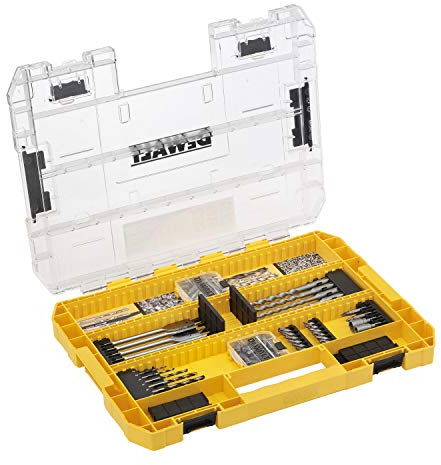 DEWALT TOUGHCASE DT70762-QZ 85-teiliges Set – Beton- und Metallbohrer – Schrauben-Bits – für SDS-plus Bohrer und Bohrer