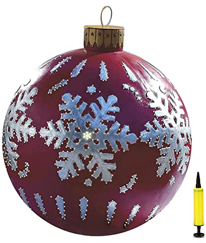 CeFoney Aufblasbarer Weihnachtsball den Außenbereich, dekoriert, riesiger Weihnachts-Ball, Weihnachtsbaumschmuck, 60 cm, aufblasbare Weihnachtsbälle, Outdoor-Dekorationen