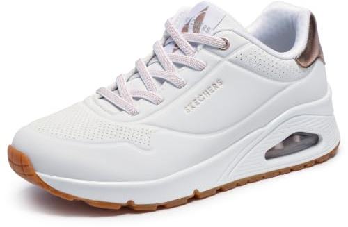 Skechers Women's Uno Shimmer Away Trainer, White, 9 UK