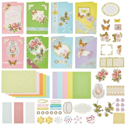 WEBEEDY 15 Sets DIY Garten Thema Kartenbastelset Handgemachte Umschlag Kartenbastelsets DIY Ihre Eigenen Einzigartigen Handgemachten Grußkarten Basteln Für Thanksgiving Geburtstag