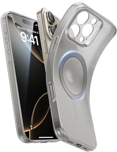 ESR for iPhone 16 Pro Case, Compatible with MagSafe, Camera Protection, Shockproof Thin Cover, Resists Yellowing and Scratches, Magnetic Phone Case for iPhone 16 Pro, Zero Series, Frosted Grey