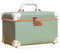 urecity Vintage Leder Kosmetikkoffer mit Spiegel - Hartschale Schminkkoffer für Damen, Reise Make-up Case mit Zahlenschloss & Großer Stauraum (Retro Design) (Avocado-Grün, Medium (Length: 13))