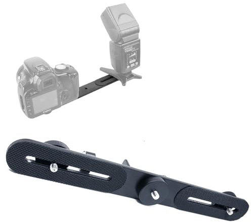 Blitzschienen Light Bracket, Blitz Halterung Lang, Blitzschiene, Flash Bracket Stativ Montage Kamera Licht Bracket, Dual Kamera Blitz Halter Bracket,Blitzschuh Halterung Fur DSLR-Kamera Stativ Kamera