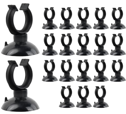 Duronge 20 Pieces Aquarium Suction Cups, 30mm Aquarium Heater Suction Cups, Aquarium Suction Cup Clips, Suitable for Aquarium Heaters and Submersible Lights