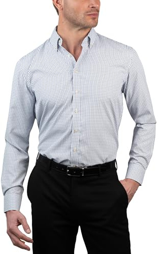 Chaps Regular Fit Long Sleeve Button Down Dress Shirts for Men - Wrinkle Free Long Sleeve Shirt Mens Formal 4-Way Stretch