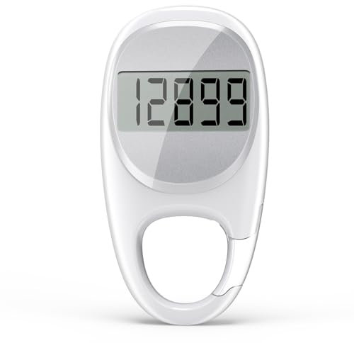 Podómetro simple para caminar, rastreador de pasos preciso con mosquetón, contador de pasos 3D para hombres, mujeres, niños y personas mayores