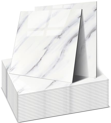 OJTOJT - Piastrelle autoadesive da parete, 22 pezzi, Peel and Stick Tiles 30 x 30 cm, impermeabile e antimacchia, tagliabili, 4 colori, per bagno, cucina, soggiorno (Nuvole Fluenti)