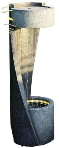 Fontaine Solaire Fontaine D'extérieur sur Pied D'intérieur avec Lumières Fontaines d'eau D'extérieur Modernes À Effet De Pluie De 35 Pouces Support De Plantes Patios Décoration Jardin