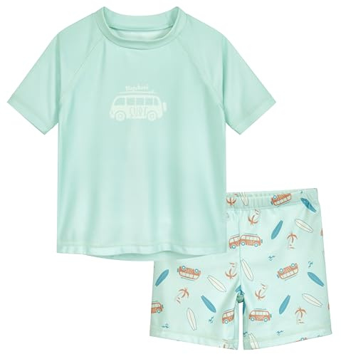 Playshoes Jungen Zweiteiler Schwimmshirt-Set, Surf-Bus, 122-128
