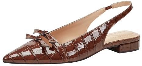 Bandolino Women's Aleeza Flat, Medium Brown Croco 210, 12