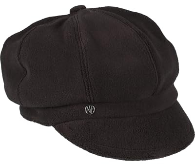 LOEVENICH Winddichte Ballonmütze | 100% Polyester | OneSize | Damen | Baskenmütze Schwarz