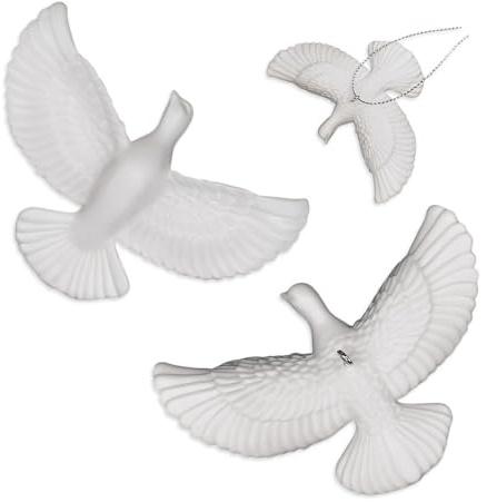 HMCEY 2 Pezzi Colomba Albero di Natale Bianco,Statuetta Colomba Decorazioni,Addobbi Natalizi Albero,Ornamenti da Appendere,Addobbi Alberos Pendenti Artigianali per Casa Festiva,Matrimoni, Feste