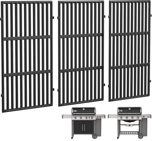 Nordic Bbq Store 66089/66097 Ersättningsgaller för Weber Genesis II E-410, E-415, E-435, S-410, S-415, S-435, Genesis II LX E-440, S-440, Weber Genesis 2 GS4 grilldelar, gjutjärn