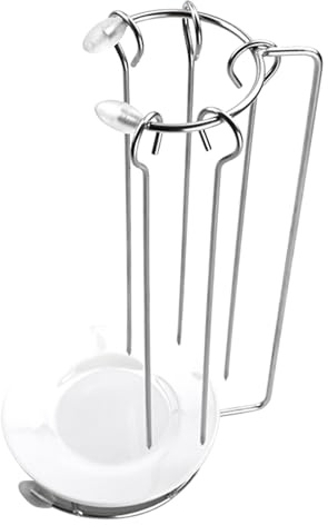 HYTROVE Porta Spiedini Verticale in Acciaio Inox 5 Spiedini per Barbecue, per Grigliate di Carne e Verdure in Giardino