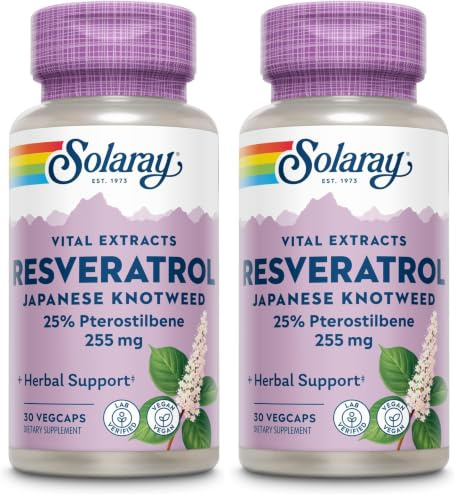 Solaray Super Resveratrol 255mg| 30 VegCaps (Paquete de 2)