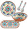 Auntie Morags Purely Home Rio Medallion - 4 Piece - Outdoor/Garden/Picnic/BBQ - Plastic/Melamine Entertaining/Dining Serving Set