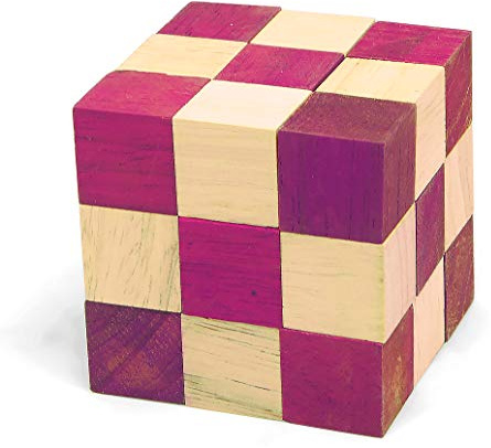 Logica Spiele Art. Rote Schlange – Puzzle 3D Logik 3D – Schwierigkeitsgrad 4/6 Extreme – Puzzle aus Holz – Leonardo da Vinci Kollektion