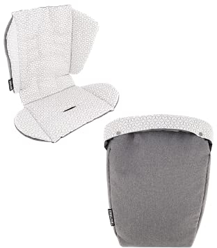 TWISTSHAKE Sitzauflage und Fußsack Set für Tour Kinderwagen, Grau