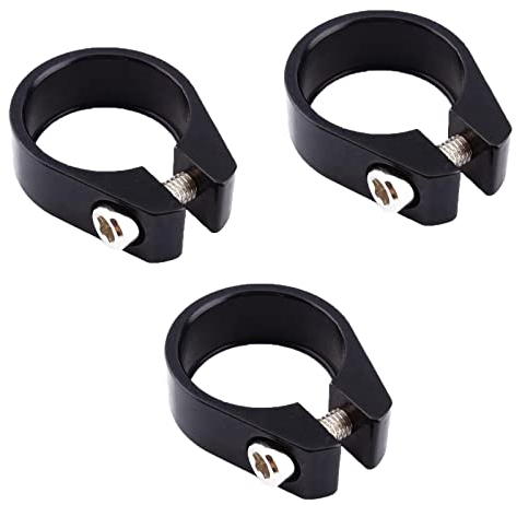 通用 OK6Y Bicycle Quick Release Seat Post Aluminium Alloy Saddle Clamp 28.6/31.8 mm 3 Pieces (31.8 mm), Acrylic