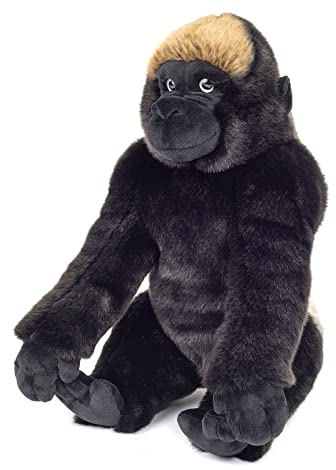 Teddy Hermann 92943 Berggorilla sitzend 35 cm, Kuscheltier, Plüschtier mit recycelter Füllung
