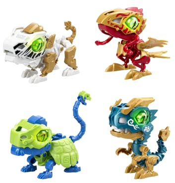 Silverlit YCOO 88088 BIOPOD GEO by, Guardians of The Orient, 4 elektorische Dinosaurierfiguren, Licht- und Soundeffekte, 9cm, Ab 5 Jahren