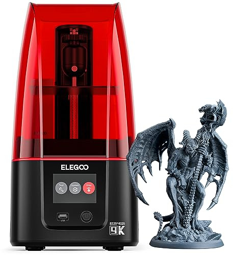ELEGOO Mars 4 MSLA Impresora 3D Resina, 9K 7 Pantalla Mono LCD, con UI Interfaz Sencilla e Intuitiva, 3 Modos de Impresión Inteligente y Purificador de Aire,Tamaño de Impresión 153,36x77,76x175 mm³