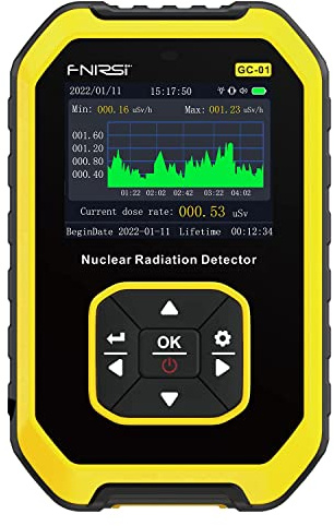 Geiger - Detector de radiación de contador premium, dosímetro de radiación nuclear de mano recargable para protección y equipo de supervivencia, medidor de monitor de rayos X beta gamma con pantalla