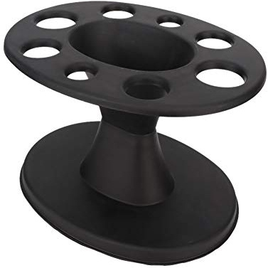 Support Brosse Coiffure Plastique Noir, 8 Compartiments