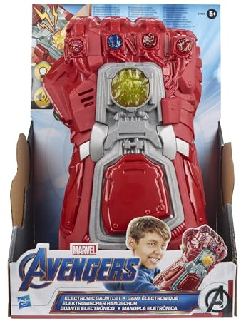 Marvel Avengers: Endgame roter Infinity Handschuh, elektronischer Handschuh mit Lichtern und Sounds, Rollenspielzeug