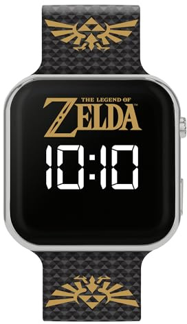 Disney Zelda GLZ4013 Montre numérique LED pour enfant avec bracelet en silicone Noir
