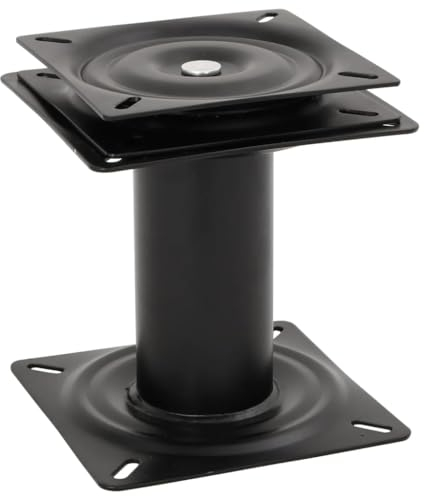 vidaXL Bootssitz Podest, Stuhlfuß mit Drehteller, Sitzkonsole 360° Drehbar, Steuerstuhl Stuhlbein Drehkonsole, Pulverbeschichteter Stahl