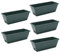 The Fellie 5 PCS Large Garden Planter Plastic Trough With Drainage Holes & Tray, Outdoor Rectangle Long Planter For Windowsill & Balcony, Vegetable Plant Pot For Succulent, Green 49.5L*19W*15.7HCM