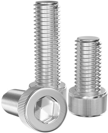 GUEEYUAW 20 Piezas Tornillos Cilíndricos M6 x 20 mm, 304 Acero Inoxidable DIN 912 A2 V2A Tornillos Hexagonales Interiores