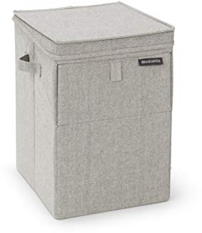 Brabantia - Stackble Laundry Box - Front And Top Opening - Space Efficient - Easy To Unload - Lightweight Grips - Large Opening Dirty Clothes - Grey - 35L