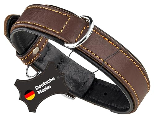 Michur Minimo Hundehalsband Leder, Lederhalsband Hund, Halsband, Braun, Leder, in verschiedenen Größen erhältlich