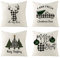 Gukasxi 4er Pack Weihnachten Kissenbezug Set Weihnachtsbaum Schneeflocke Rentier Wohnkultur Leinen Dekokissen Cases Xmas Holiday Farmhouse Home Schlafzimmer Dekokissen die Dekoration 18 x 18