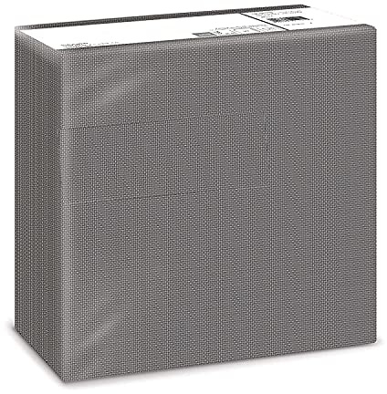 Fato - Servilletas de Papel Secas, Airlaid, Efecto Textil, Paquete de 50 Servilletas, Tamaño 40x40 dobladas en 4, Color Decoración Negro Titanio